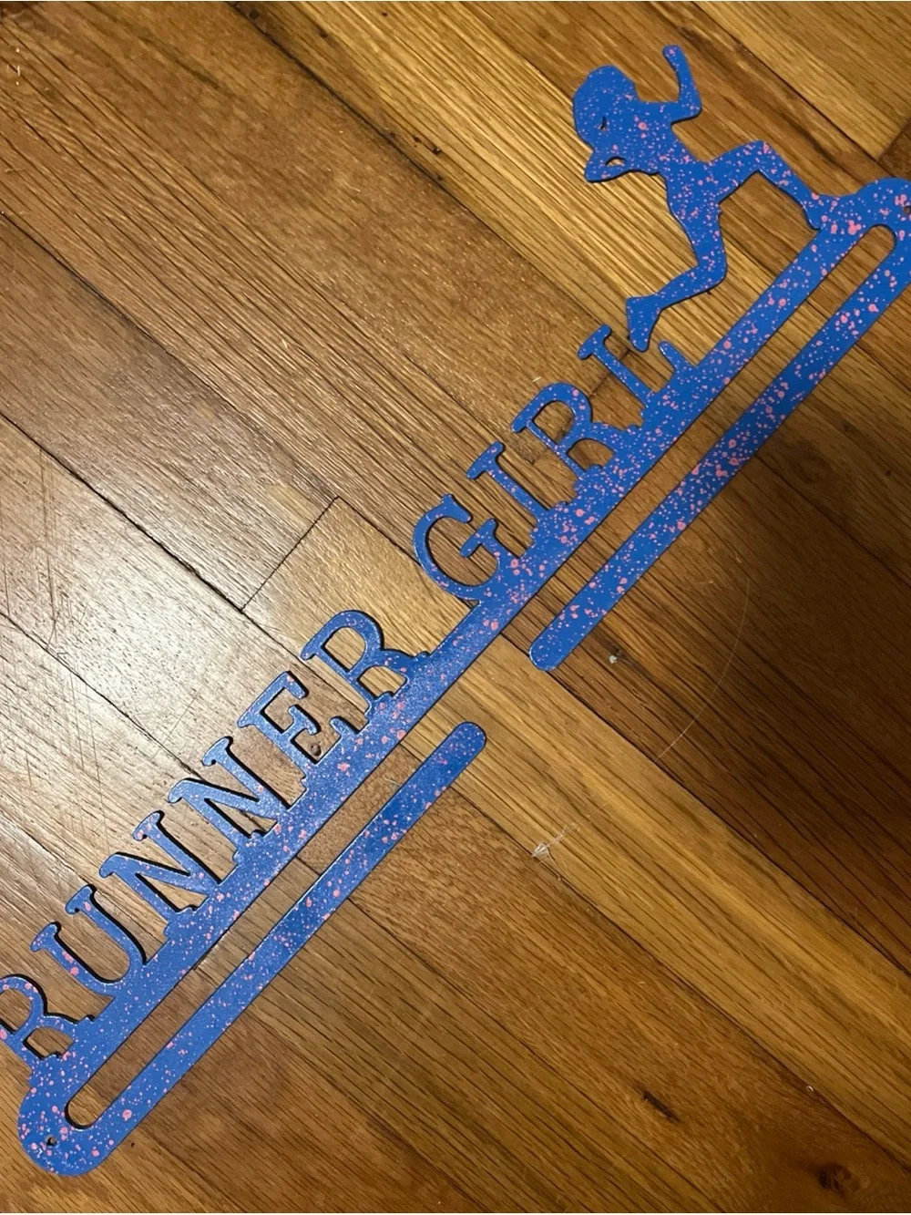 Medal Holder Display Hanger Trophy Shelf Wall Mount Medals runner girl running